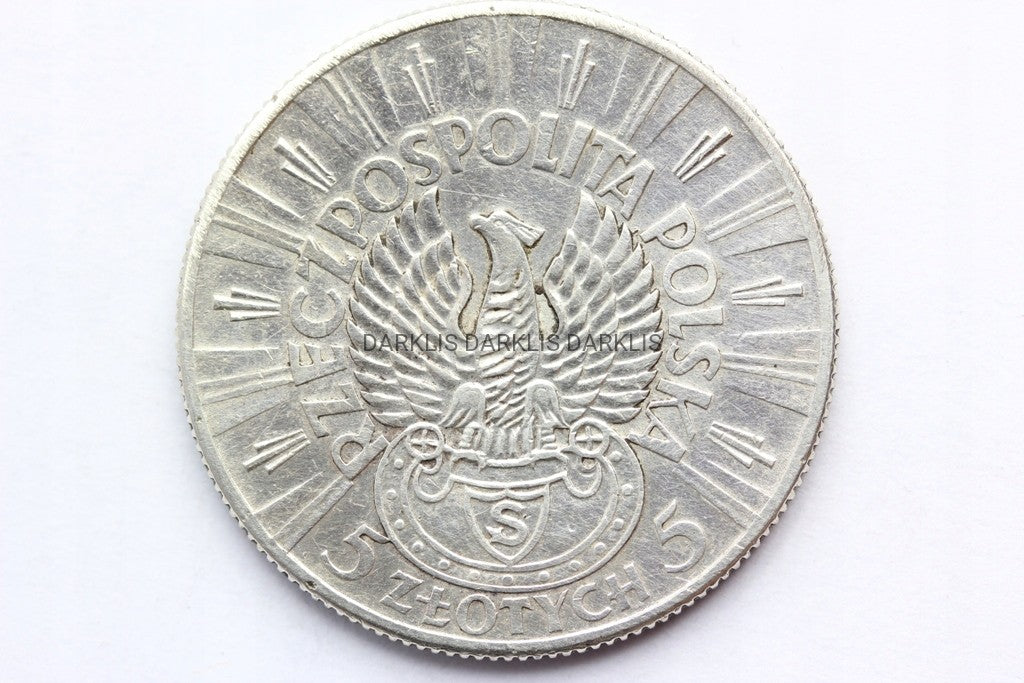 5 ZŁ POLSKA 1934 ORZEŁ STRZELECKI JÓZEF PIŁSUDSKI