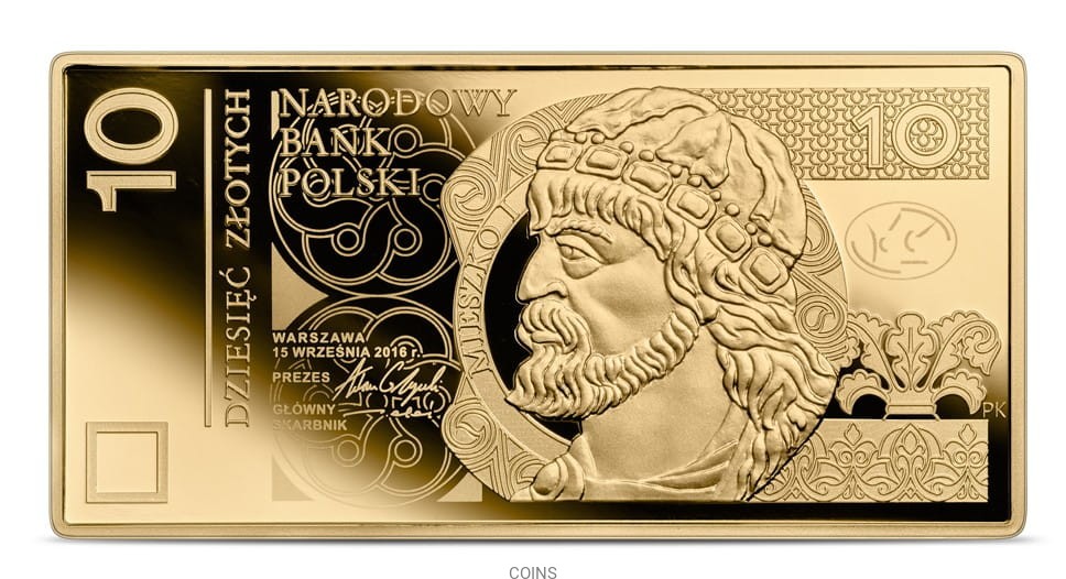 10 zł Polskie banknoty obiegowe złota moneta