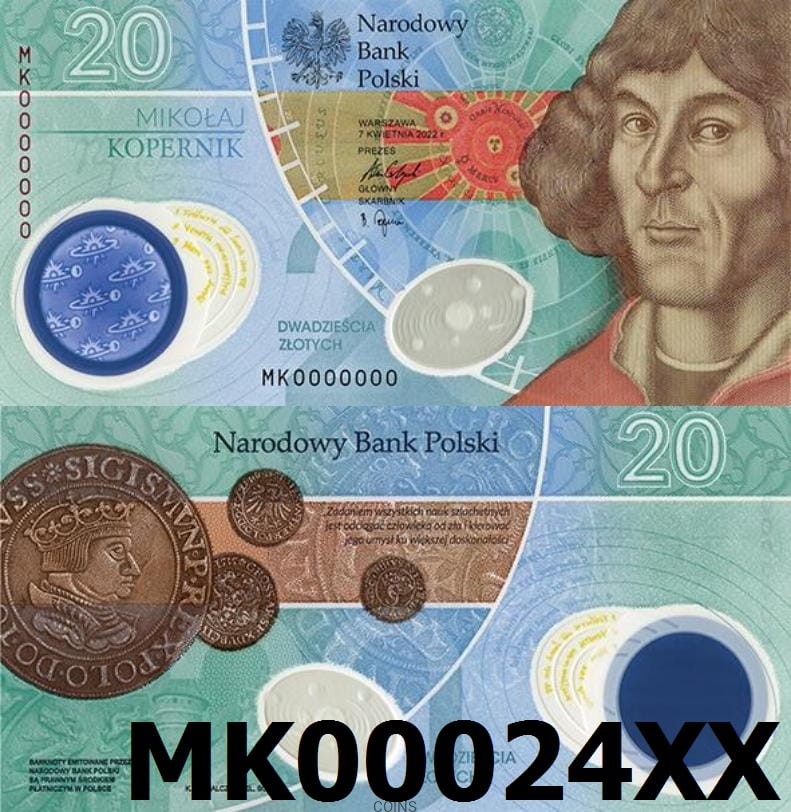 20 zł Mikołaj Kopernik 2023 - niskie numery 24XX