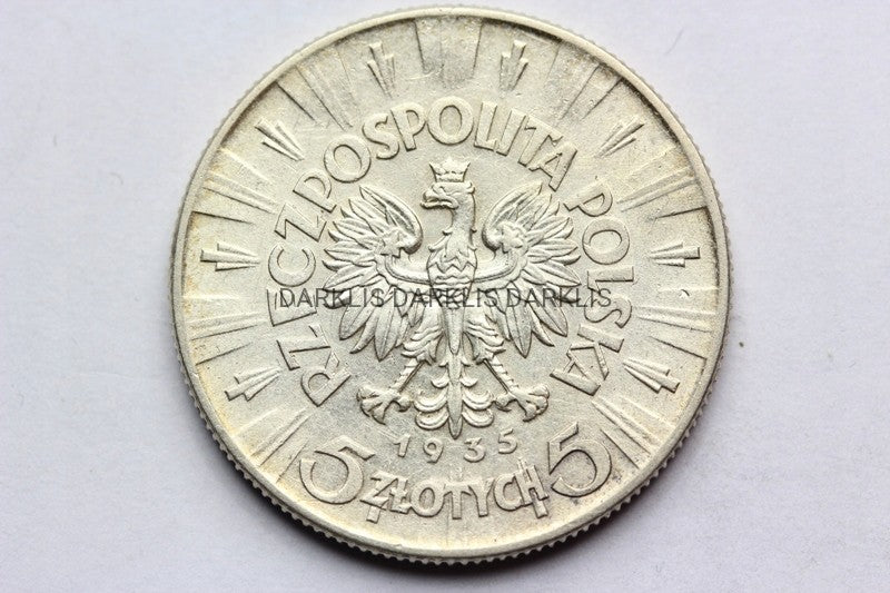 5 ZŁOTY POLSKA 1935 JÓZEF PIŁSUDSKI SREBRO STAN!!