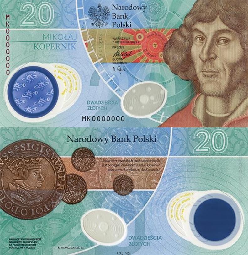 20 zł Mikołaj Kopernik 2023 - banknot polimer